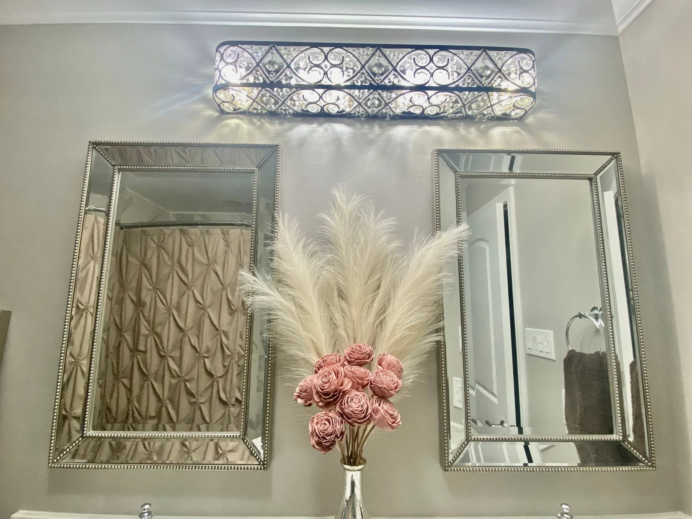 Beaded wall mirror