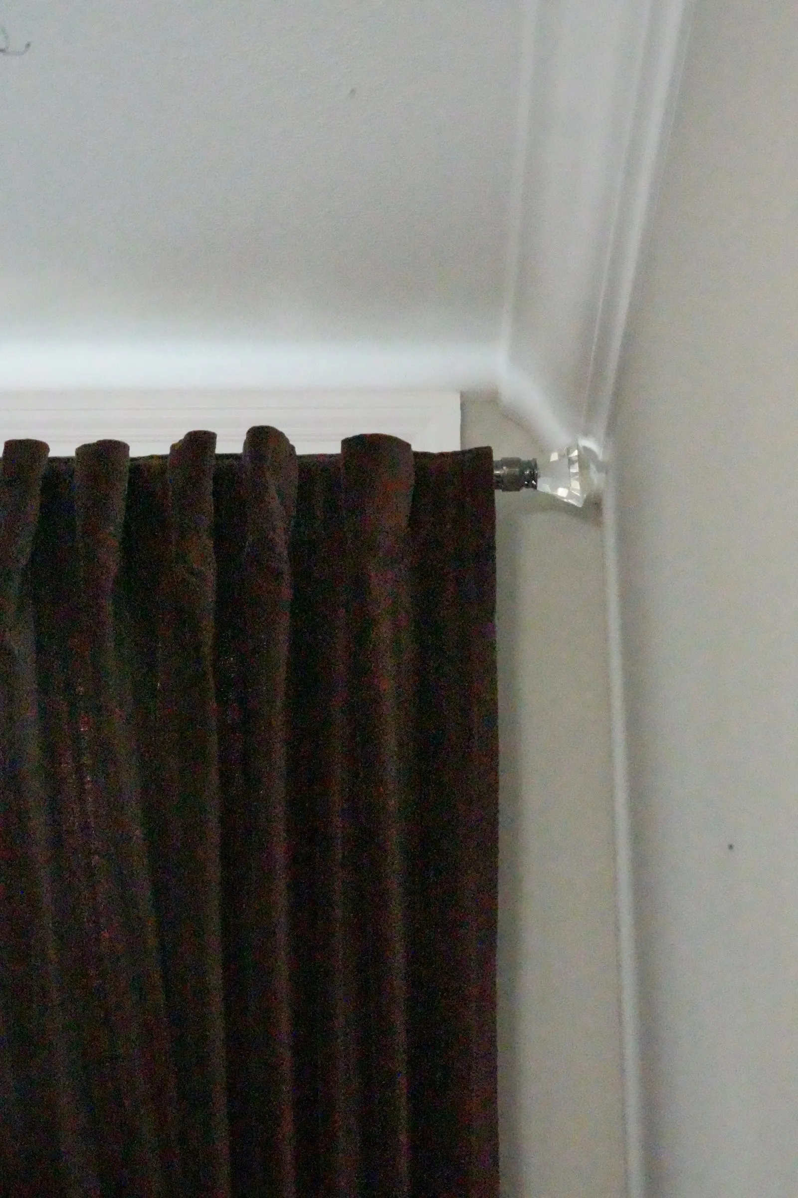 Bronze curtain rod with crystal accent