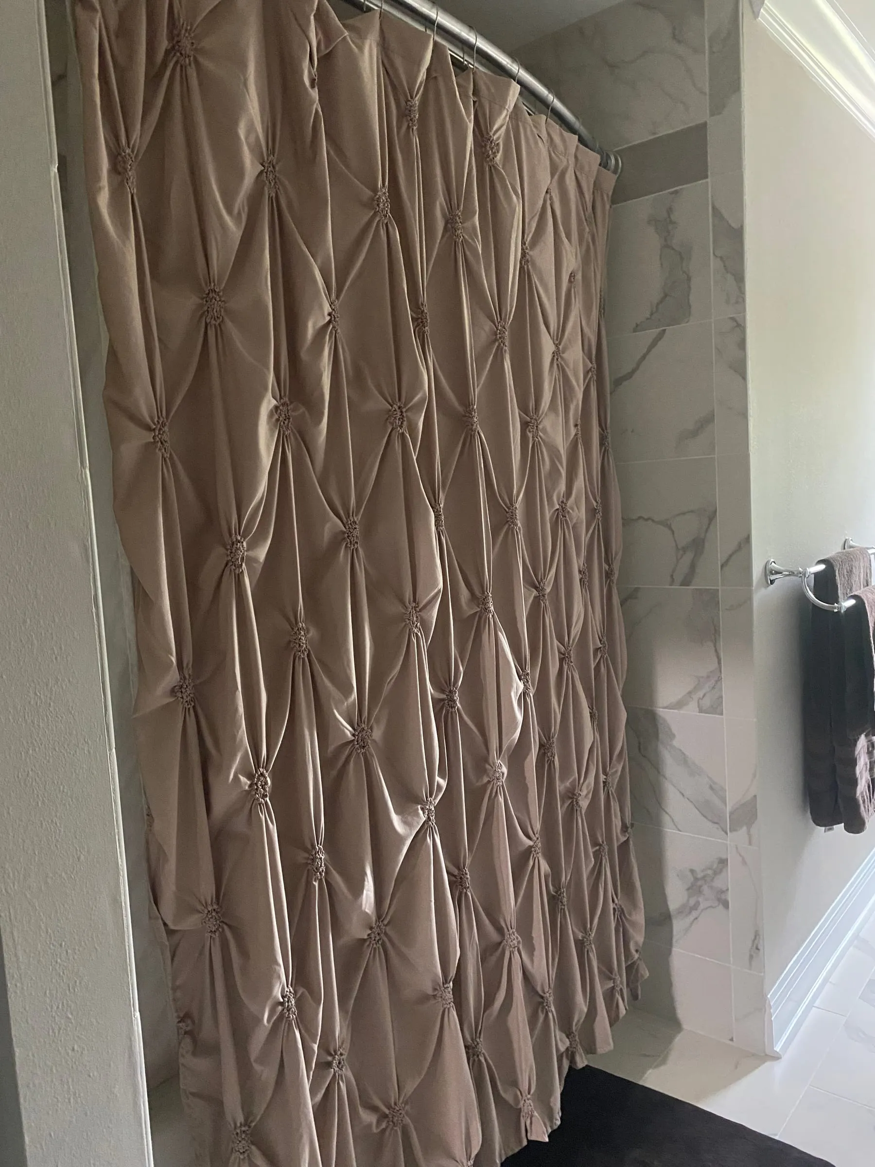 Taupe Ruched Shower Curtain