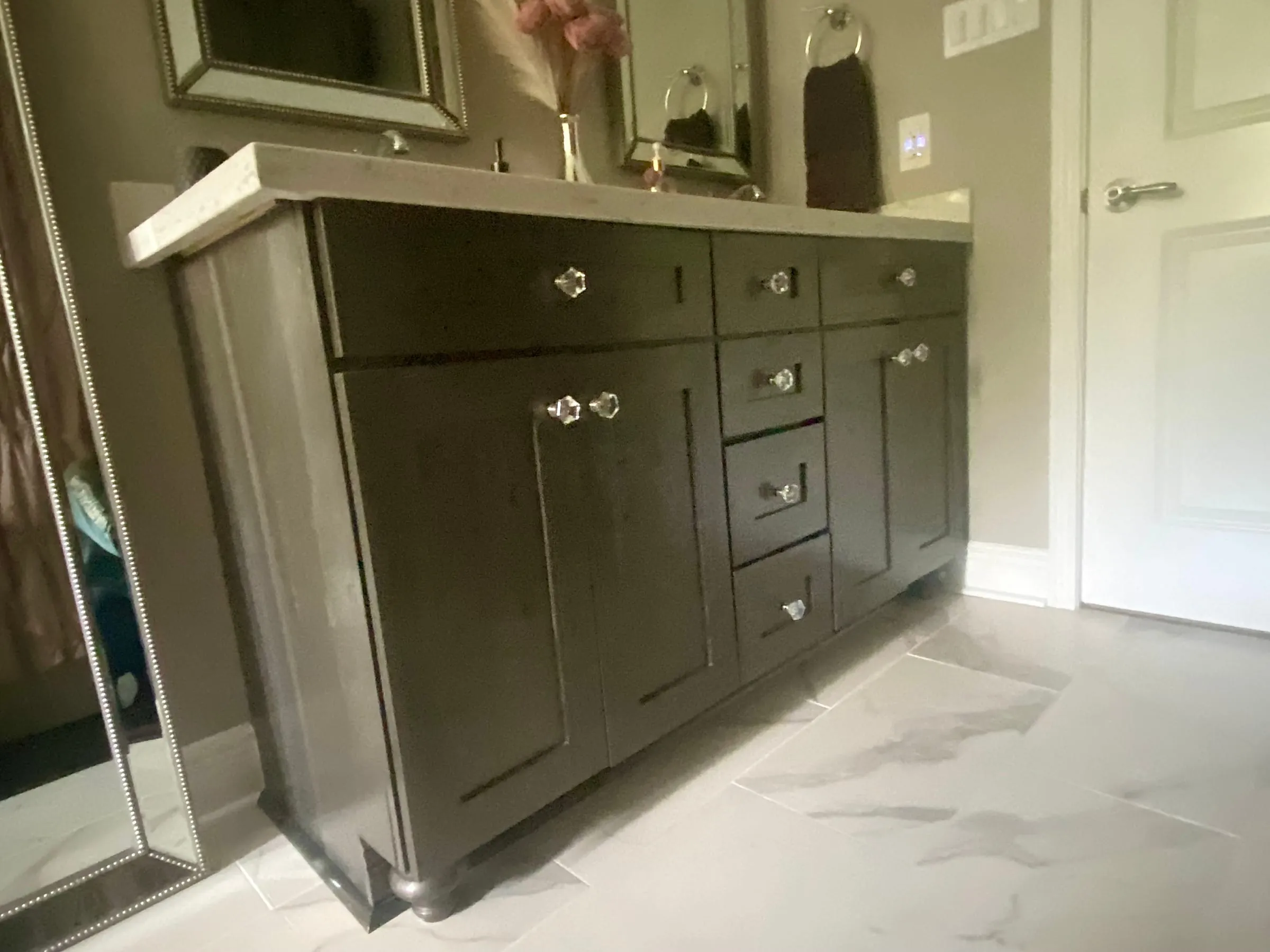 Vanity redone in Modern Master Smoke