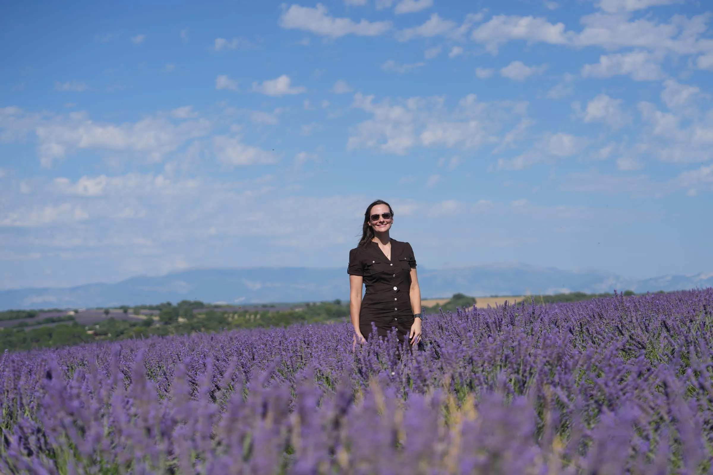 Wading through the lavender fields